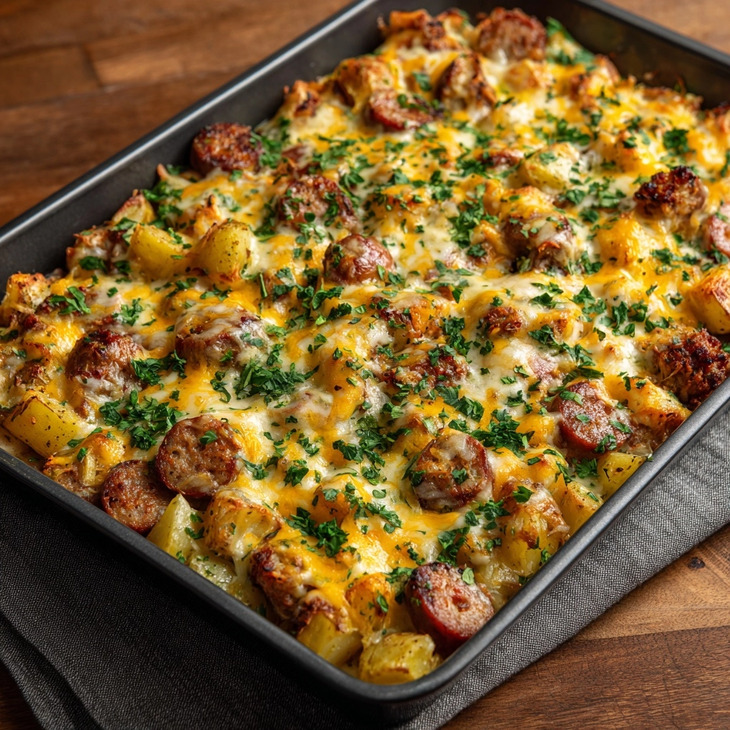 Irresistible Cheesy Ranch Potatoes and Smoked Sausage Recipe - Recipe Image