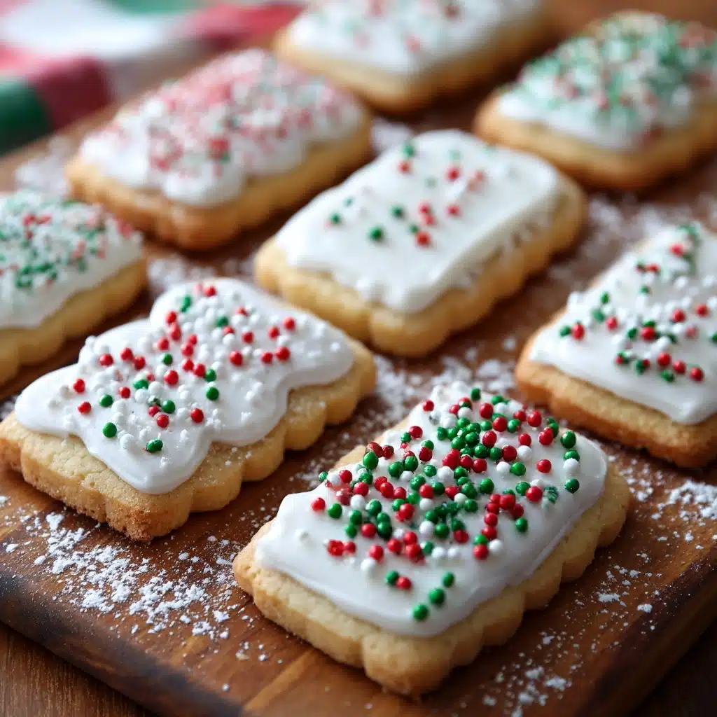 Christmas White Chocolate-Dipped Sugar Wafers Recipe - Recipe Image
