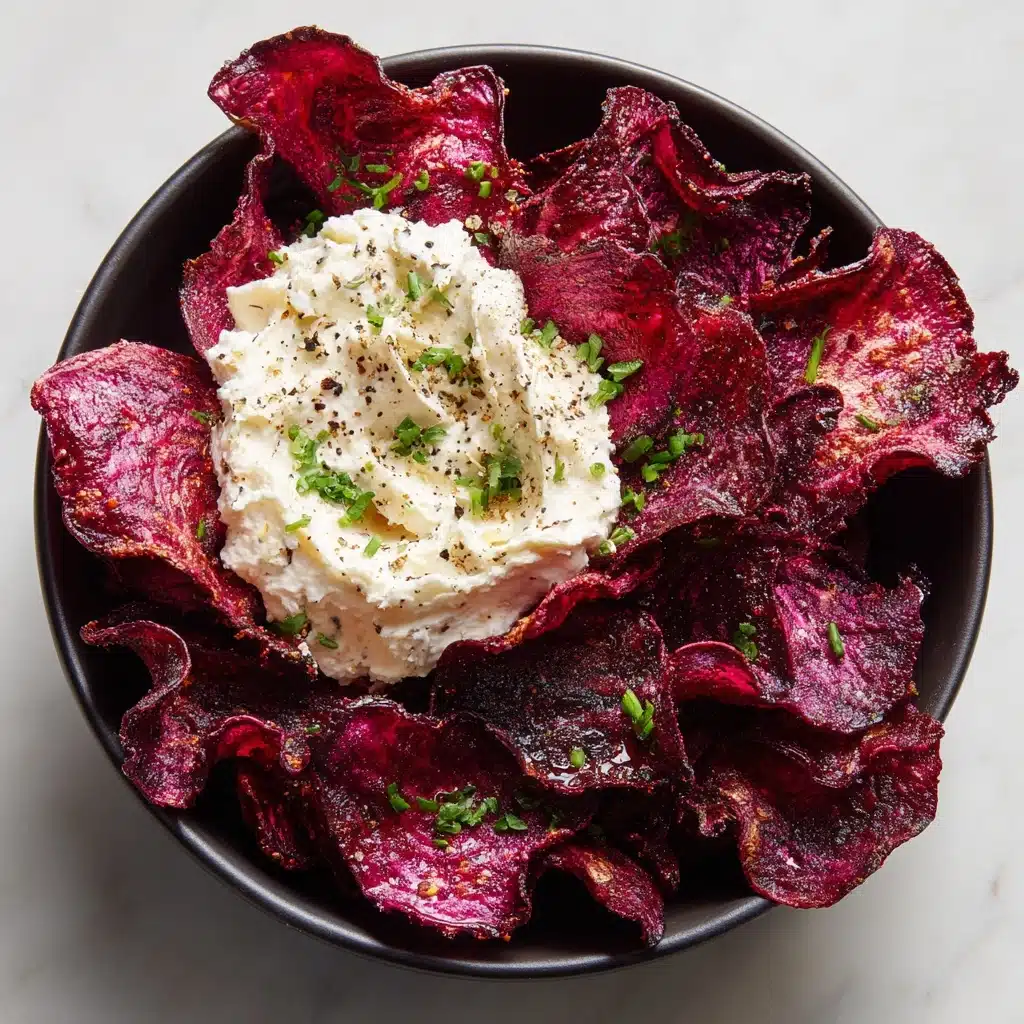 Roasted Beet Chips with Whipped Feta Dip Recipe - Recipe Image