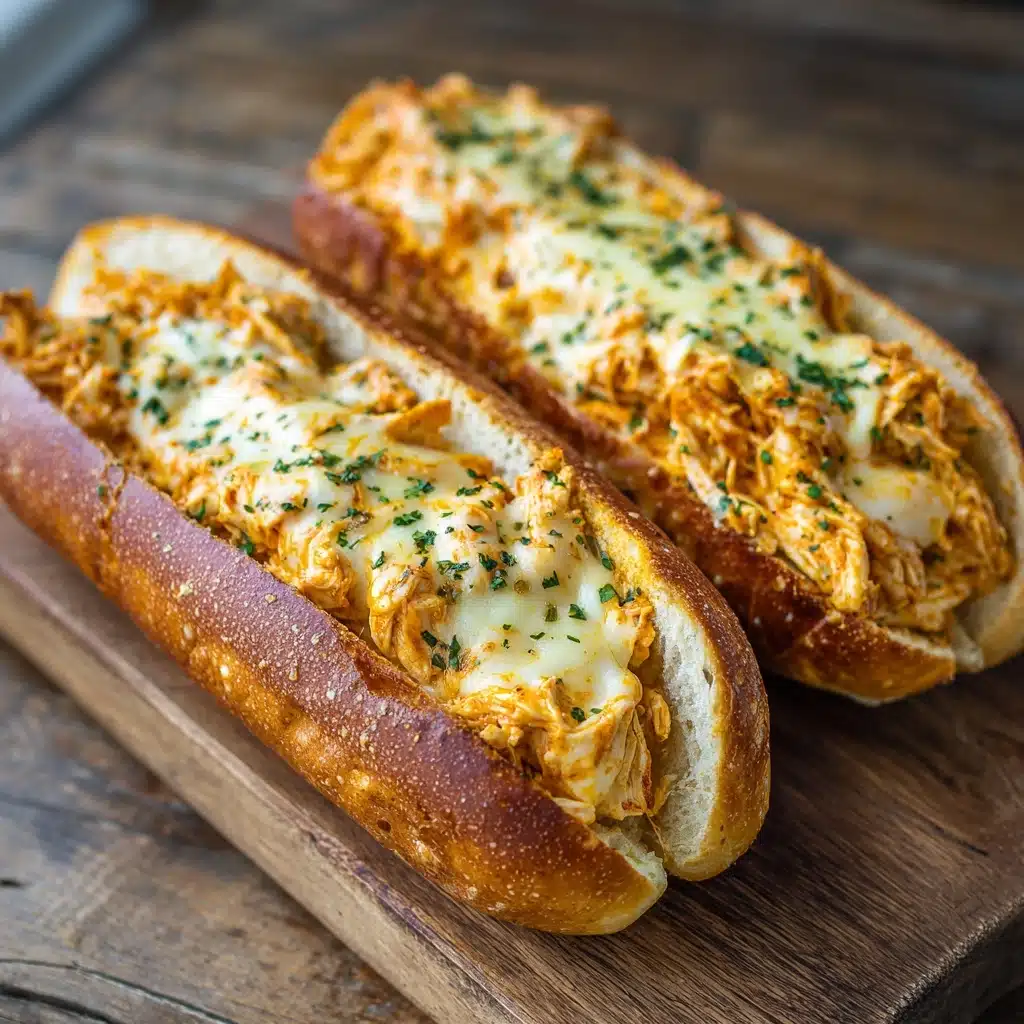 Buffalo Chicken Stuffed Cheesy Bread Subs Recipe