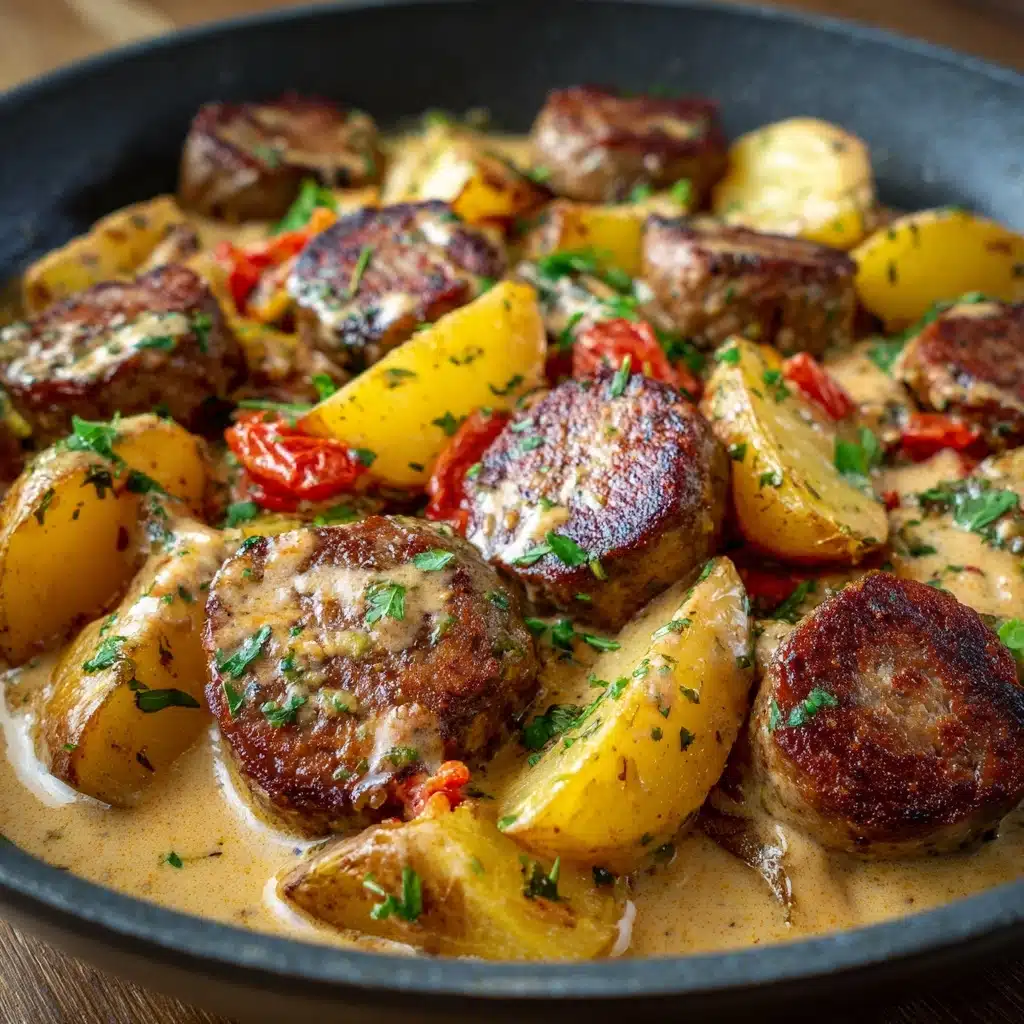 Creamy Smoked Sausage & Potato Crockpot Dinner Recipe - Recipe Image