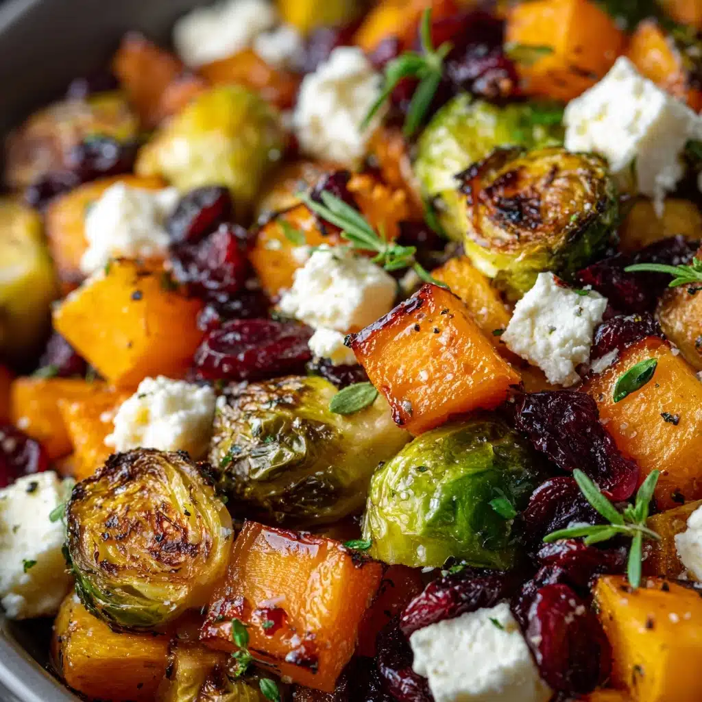 Cranberry-Glazed Roasted Butternut Squash, Brussels Sprouts Recipe