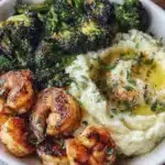 Cajun Shrimp with Mashed Potatoes and Roasted Broccolini Recipe