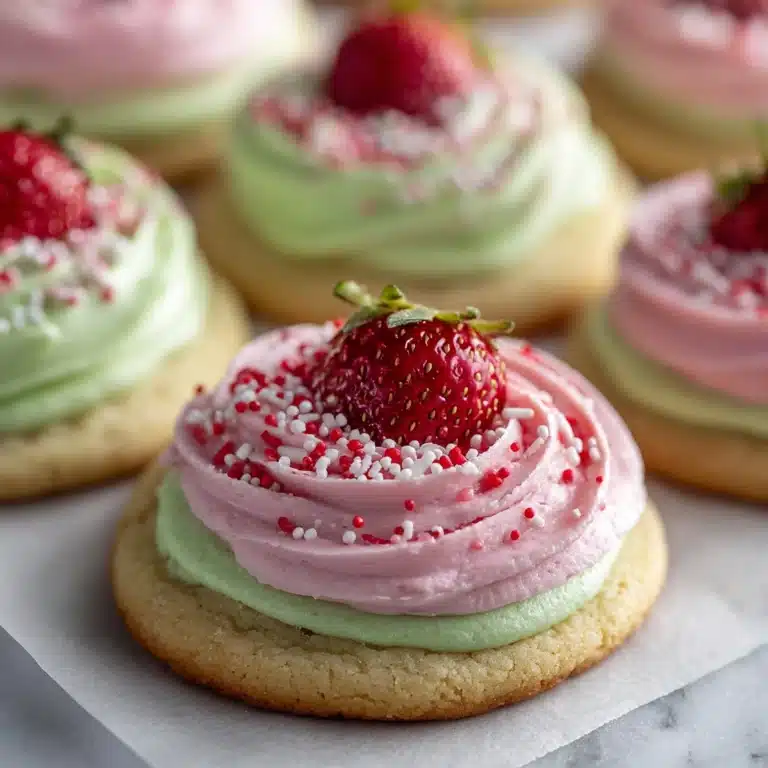 Strawberry Frosted Matcha Cookies Recipe