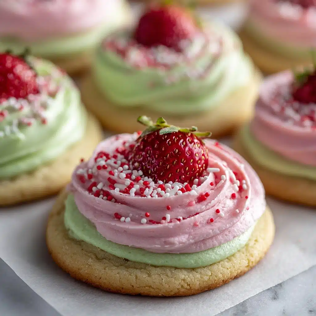Strawberry Frosted Matcha Cookies Recipe