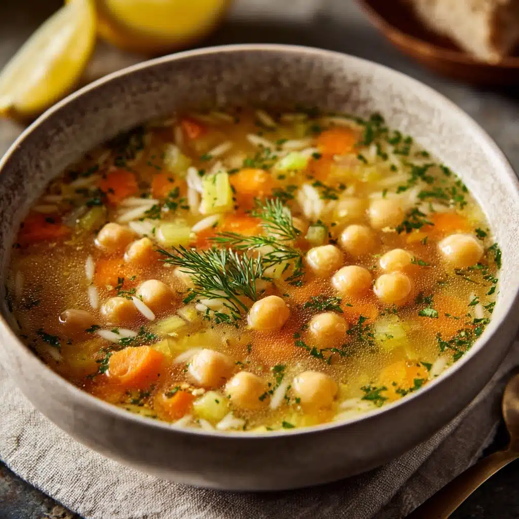 Lemon Orzo Chickpea Soup Recipe - Recipe Image