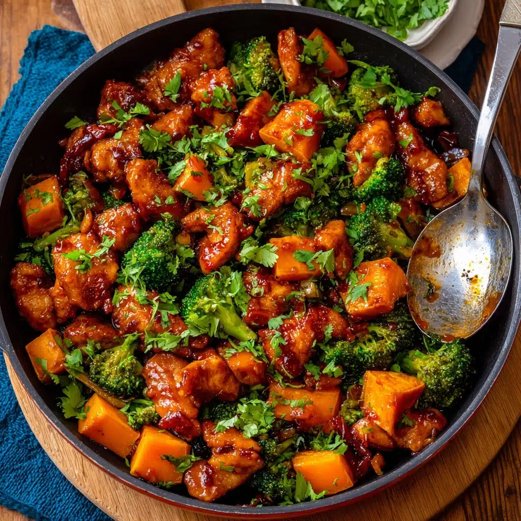 One-Pan Honey BBQ Chicken & Sweet Potatoes Recipe - Recipe Image