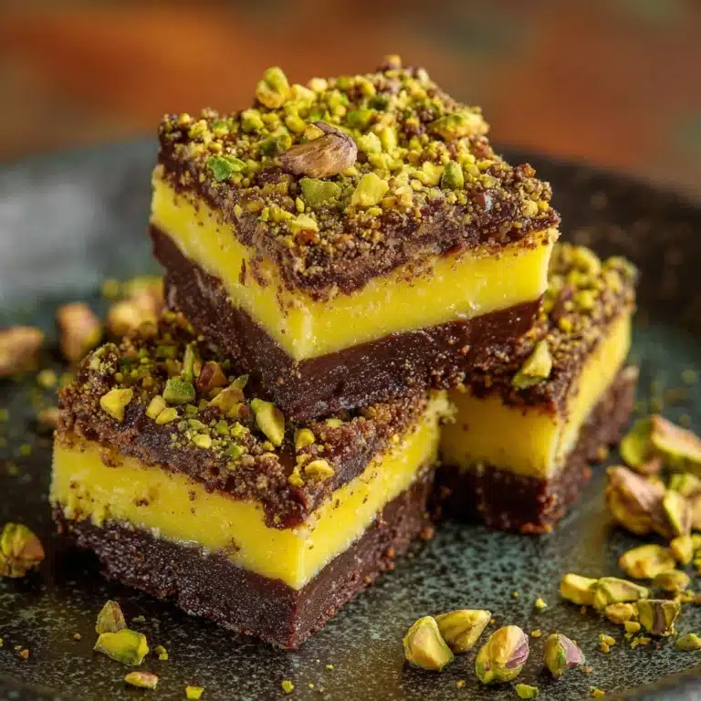 Irresistible Pistachio Kunafa Brownies Recipe
