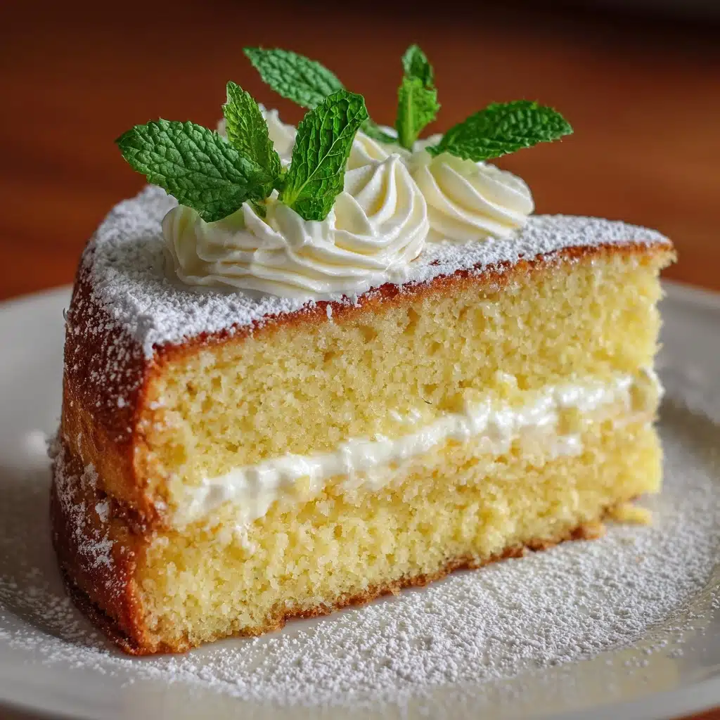 Lemon Custard Cloud Cake – Soft Layers & Silky Filling Recipe - Recipe Image