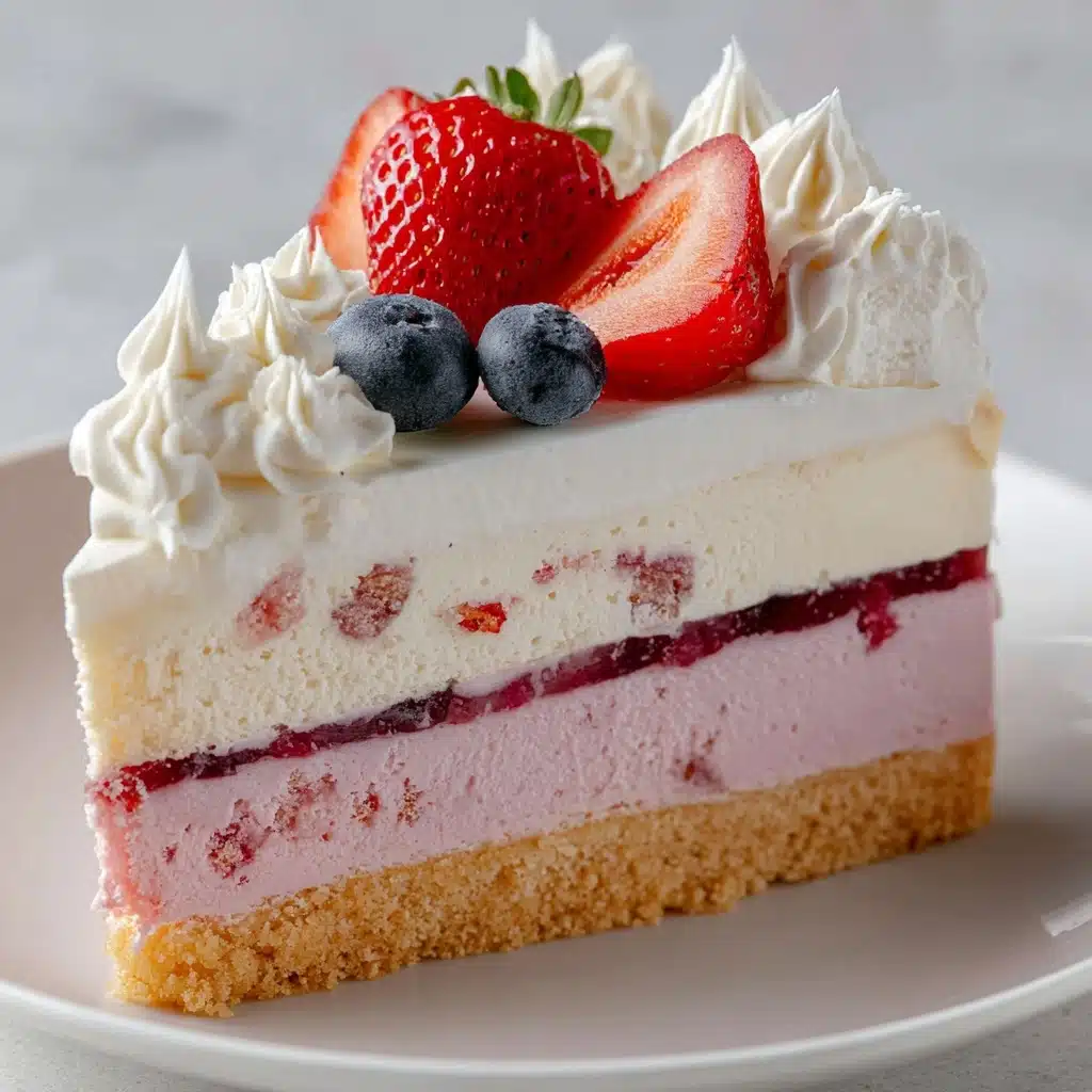 Unicorn No-Bake Strawberry Split Cake Recipe - Recipe Image