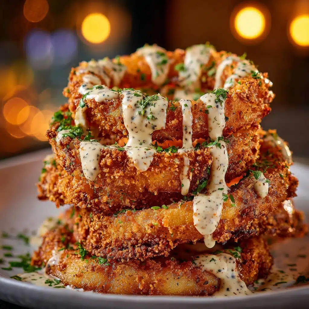Crispy Onion Rings Drizzled Recipe - Recipe Image
