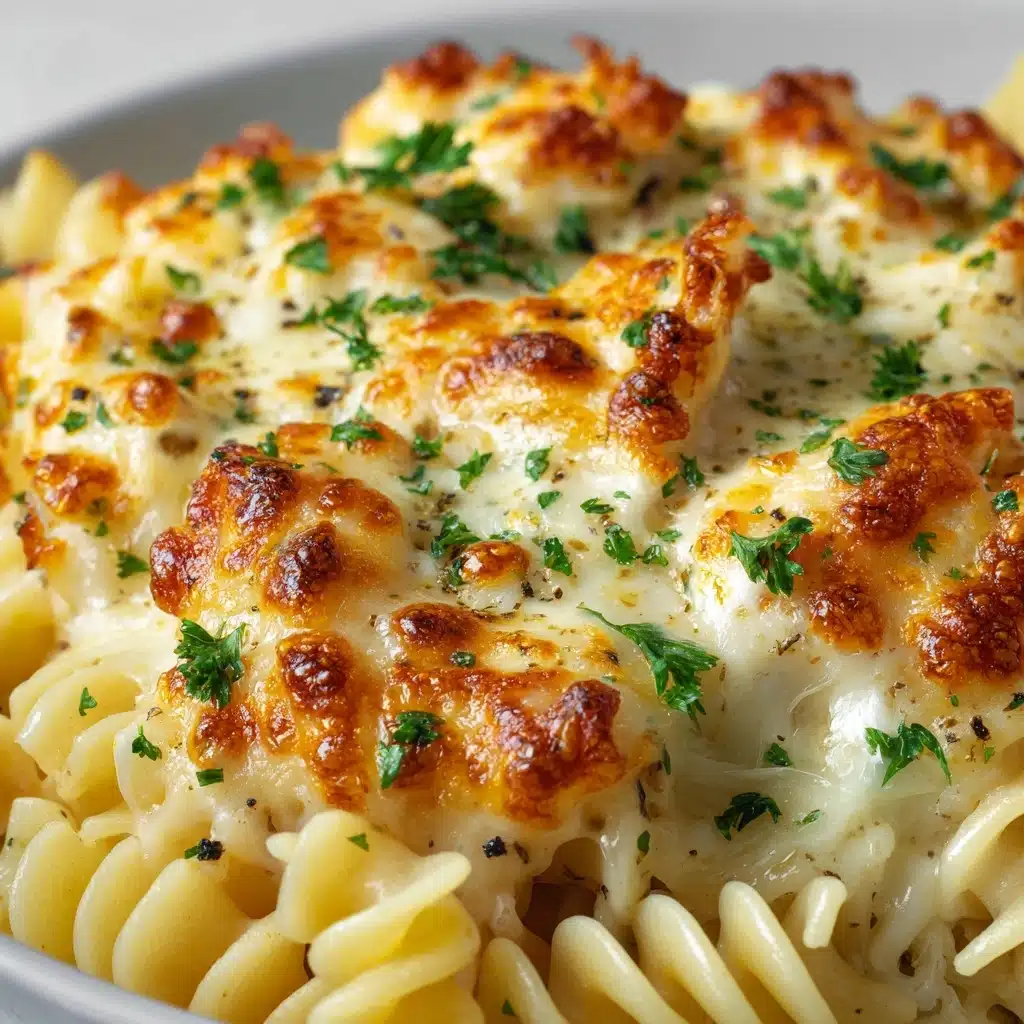 Creamy Garlic Parmesan Chicken Pasta Bake Recipe - Recipe Image