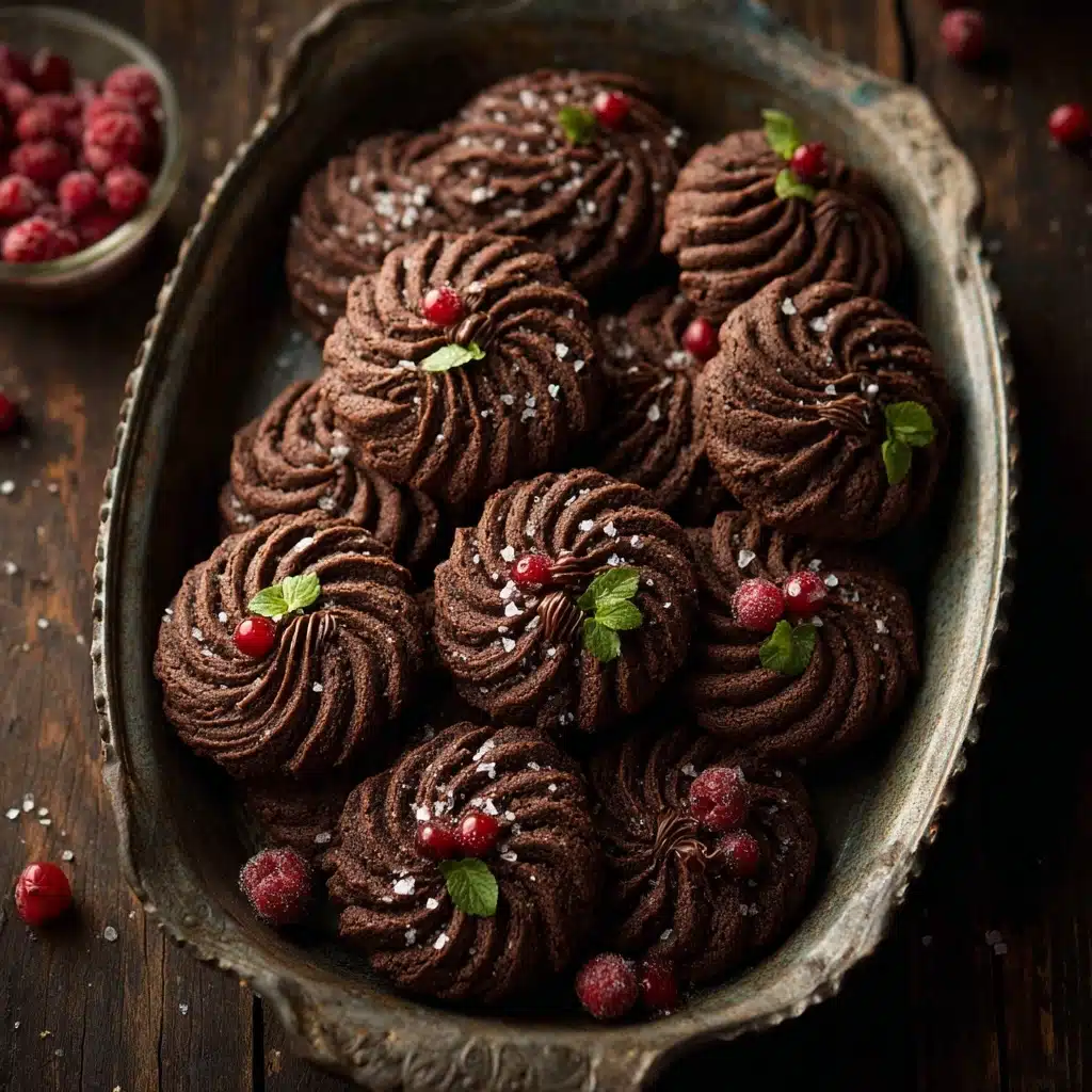 Piped Chocolate Butter Cookies Recipe - Recipe Image