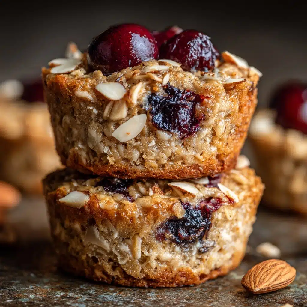 Cherry Almond Baked Oatmeal Cups Recipe - Recipe Image