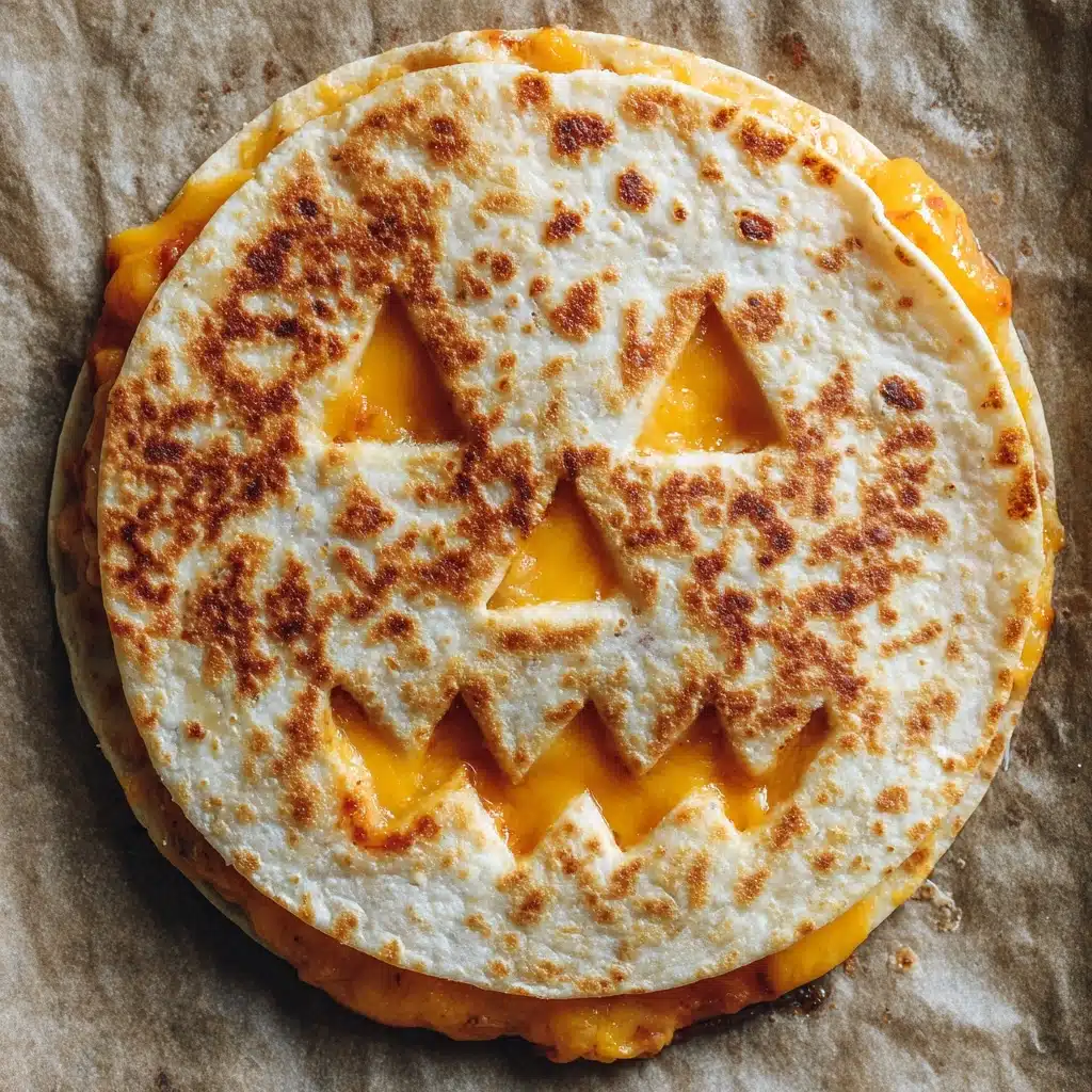 Jack-o-Lantern Cheese Quesadillas Recipe - Recipe Image