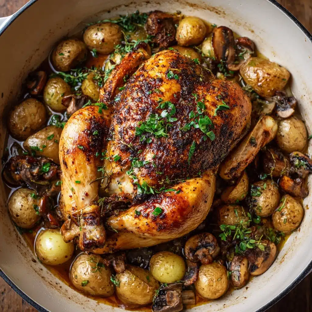 Creamy Lemon and Herb Pot Roasted Chicken Recipe - Recipe Image
