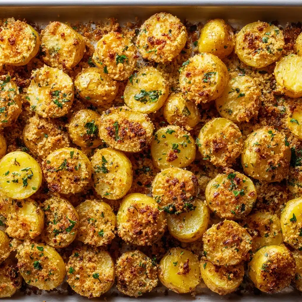Crispy Garlic Parmesan Crusted Potatoes Recipe - Recipe Image