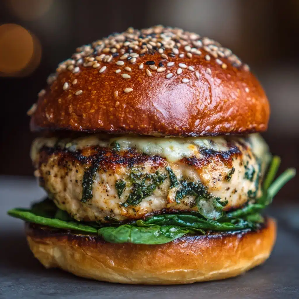 White Cheddar and Spinach Chicken Burgers Recipe - Recipe Image