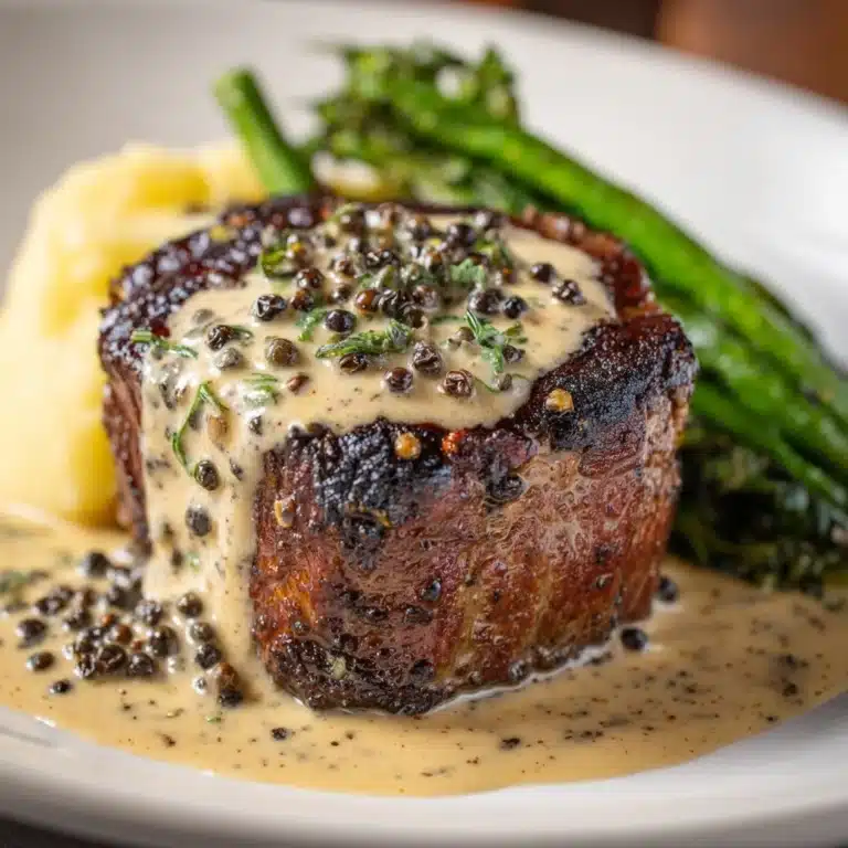 Filet Mignon with Creamy Peppercorn Sauce Recipe