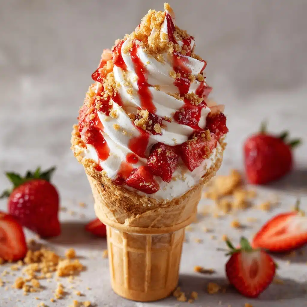 Strawberry Crunch Cheesecake Cones Recipe