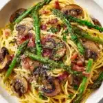 Roasted Asparagus and Mushroom Carbonara Recipe