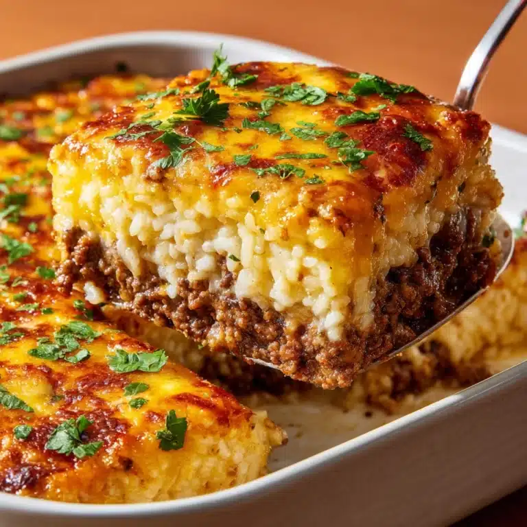 Cheesy Ground Beef and Rice Casserole Recipe