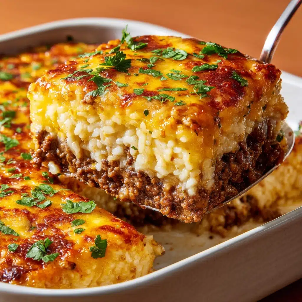 Cheesy Ground Beef and Rice Casserole Recipe - Recipe Image