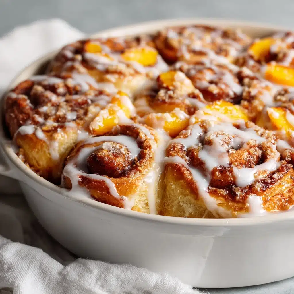 Peach Cobbler Cinnamon Rolls Recipe - Recipe Image