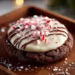 White Chocolate Dipped Peppermint Chocolate Cookies Recipe