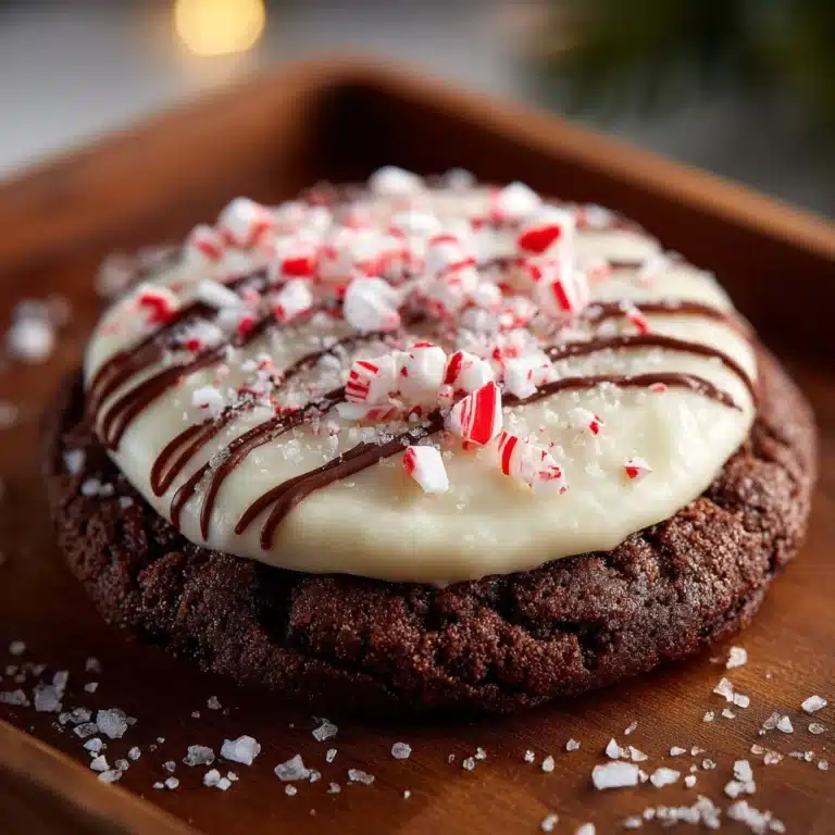 White Chocolate Dipped Peppermint Chocolate Cookies Recipe