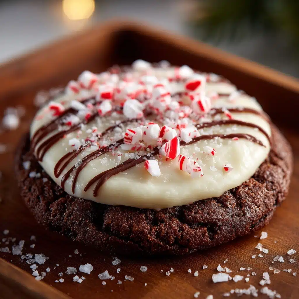 White Chocolate Dipped Peppermint Chocolate Cookies Recipe