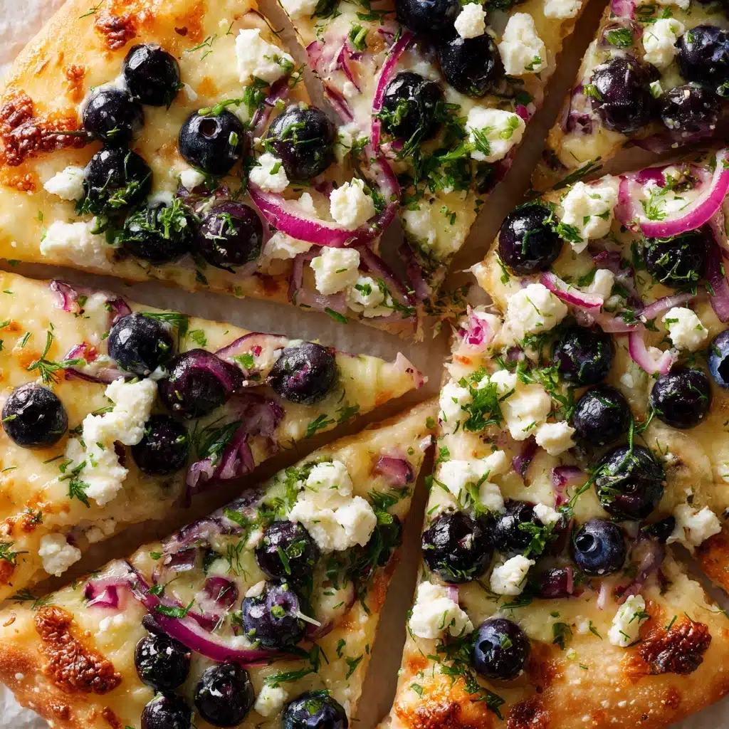 Blueberry Feta & Honey-Caramelized Onion Naan Pizza Recipe - Recipe Image