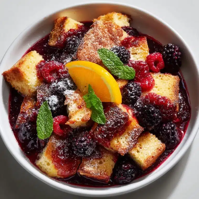 Wild Berry Bread Pudding with Orange Sauce Recipe