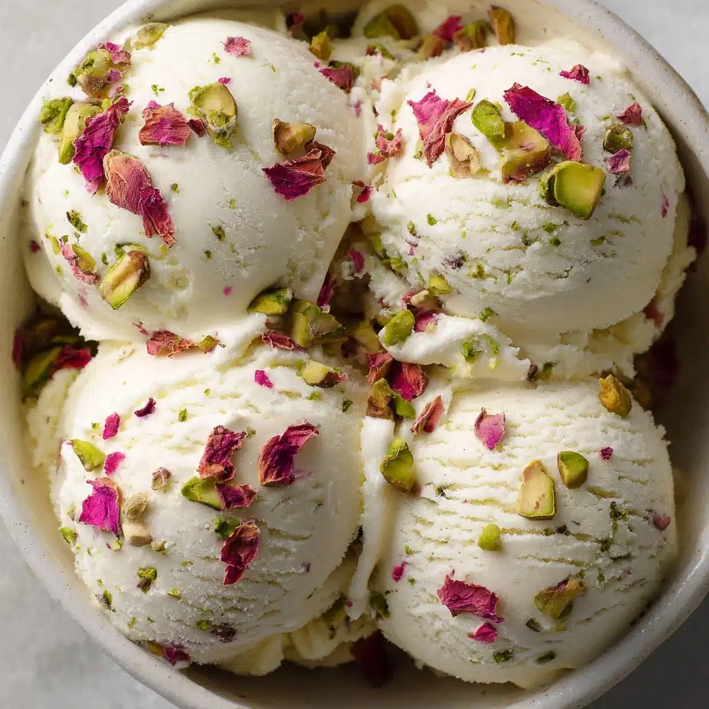 Rose Pistachio Cheesecake Ice Cream Recipe - Recipe Image