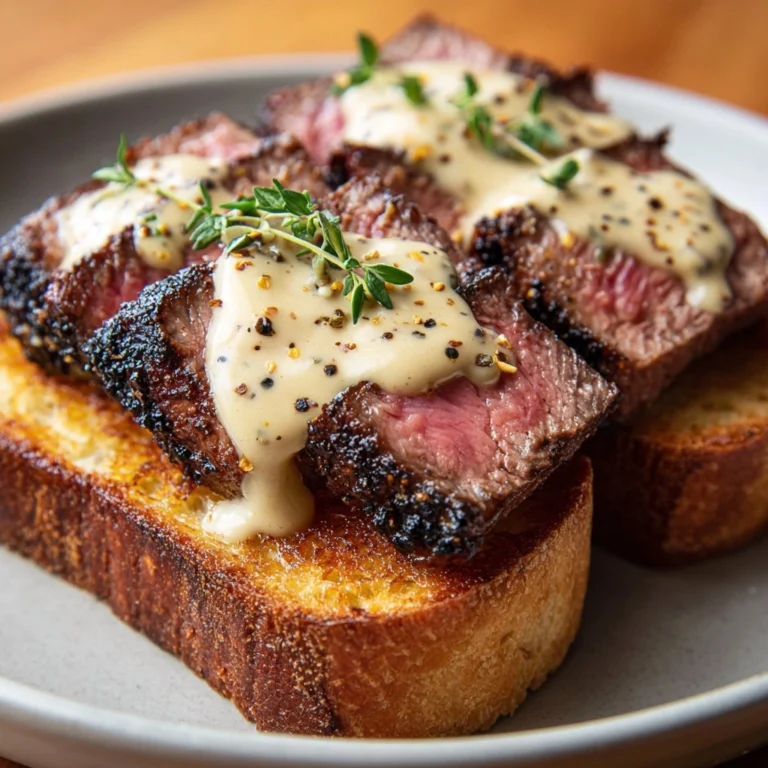 Beef Tenderloin Crostini with Parmesan Cream Sauce Recipe