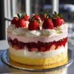 Vanilla Strawberry Ombre Cake Recipe