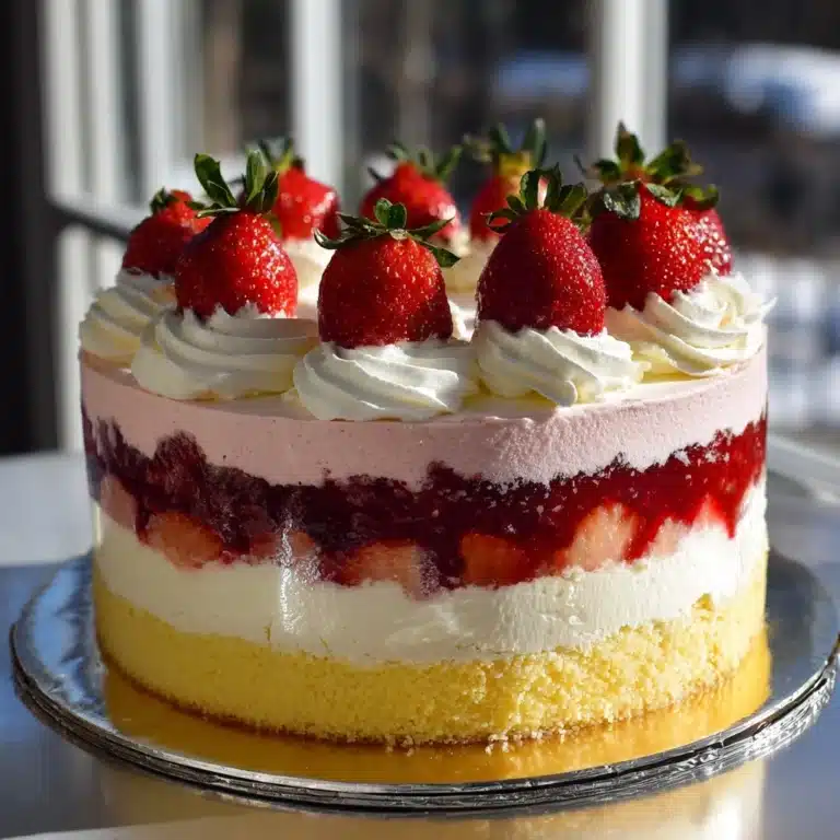 Vanilla Strawberry Ombre Cake Recipe