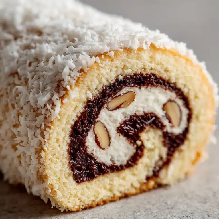 German Chocolate Coconut Pecan Roll Cake Recipe