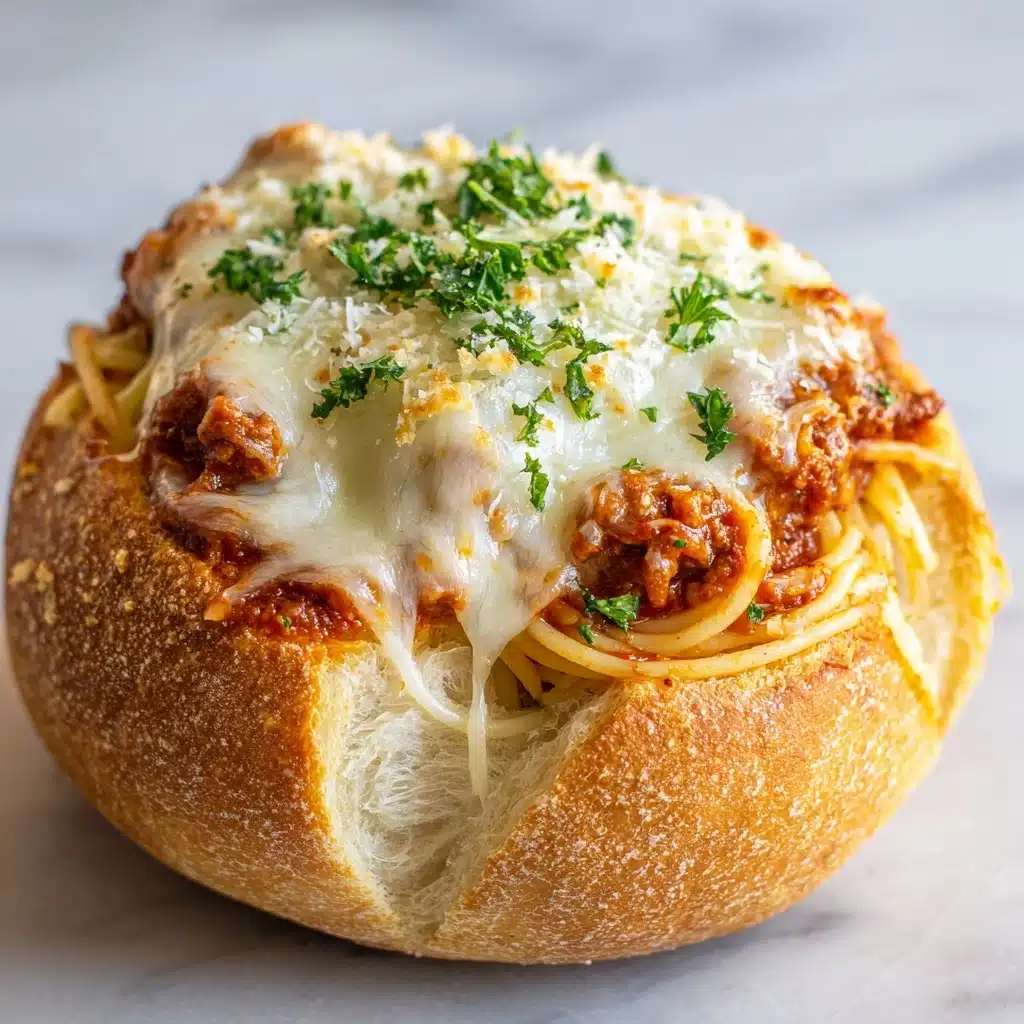 Easy Cheesy Bread Bowl Spaghetti Recipe Delight Recipe