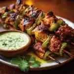 Honey Jalapeño Chicken Skewers with Cilantro Lime Dip Recipe