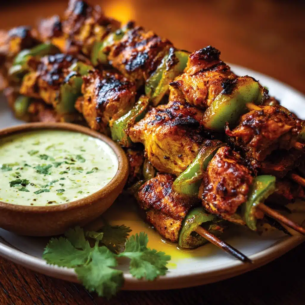 Honey Jalapeño Chicken Skewers with Cilantro Lime Dip Recipe - Recipe Image