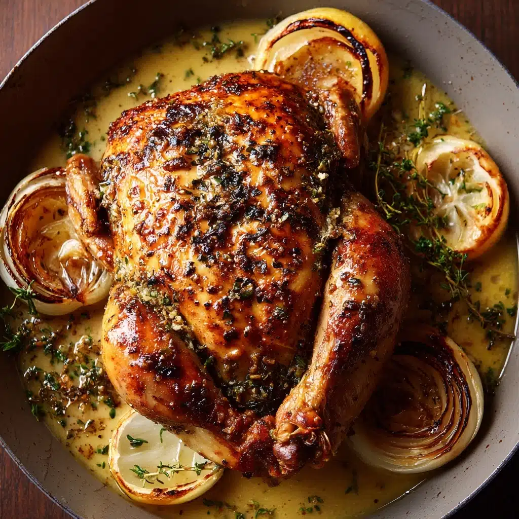 Creamy Lemon Herb Pot Roasted Whole Chicken Recipe