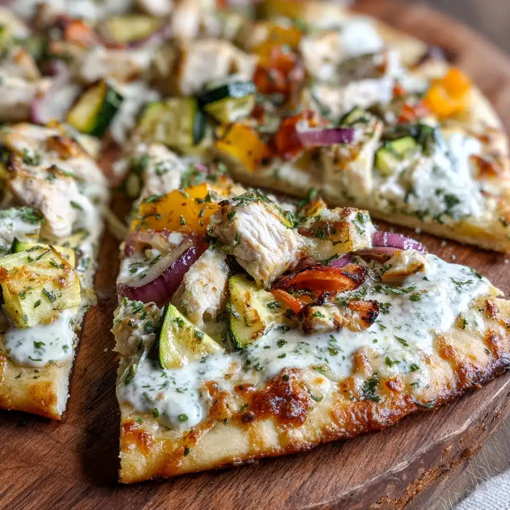Tzatziki Chicken & Veggie Naan Pizza Recipe