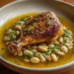 One-Pan Crispy Chicken with Cannellini Beans and Pistachio Pesto Recipe