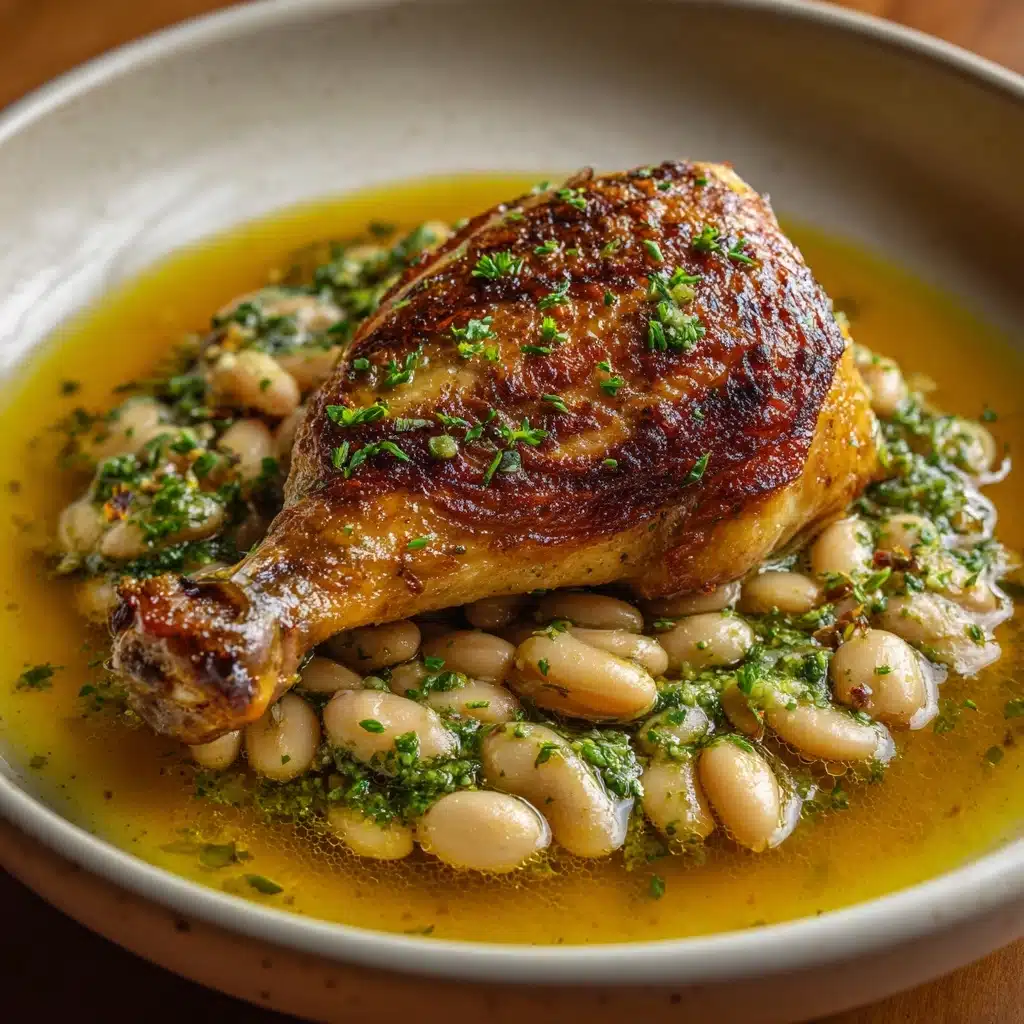 One-Pan Crispy Chicken with Cannellini Beans and Pistachio Pesto Recipe