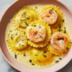 Shrimp Ravioli in Creamy Garlic Sauce Recipe
