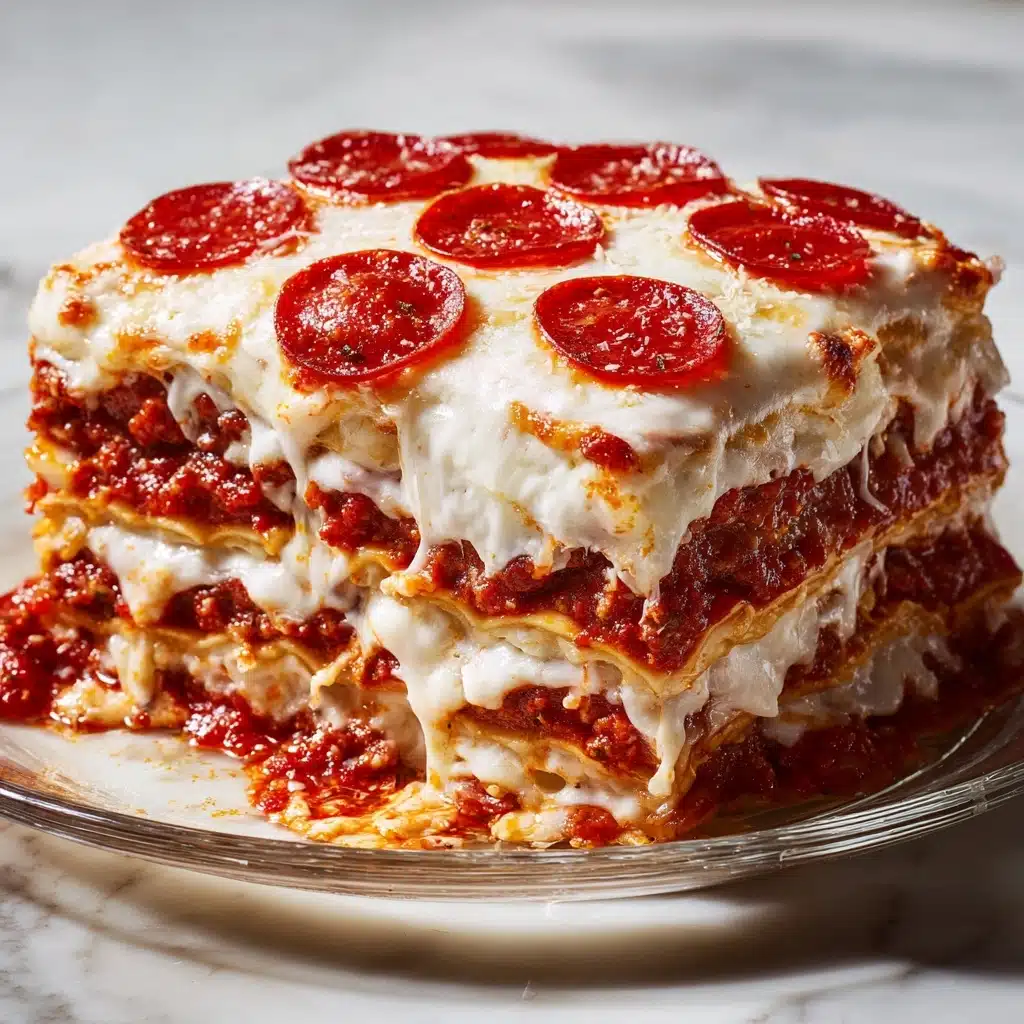 A Slice of Fun: Pepperoni Pizza Layer Cake Recipe - Recipe Image