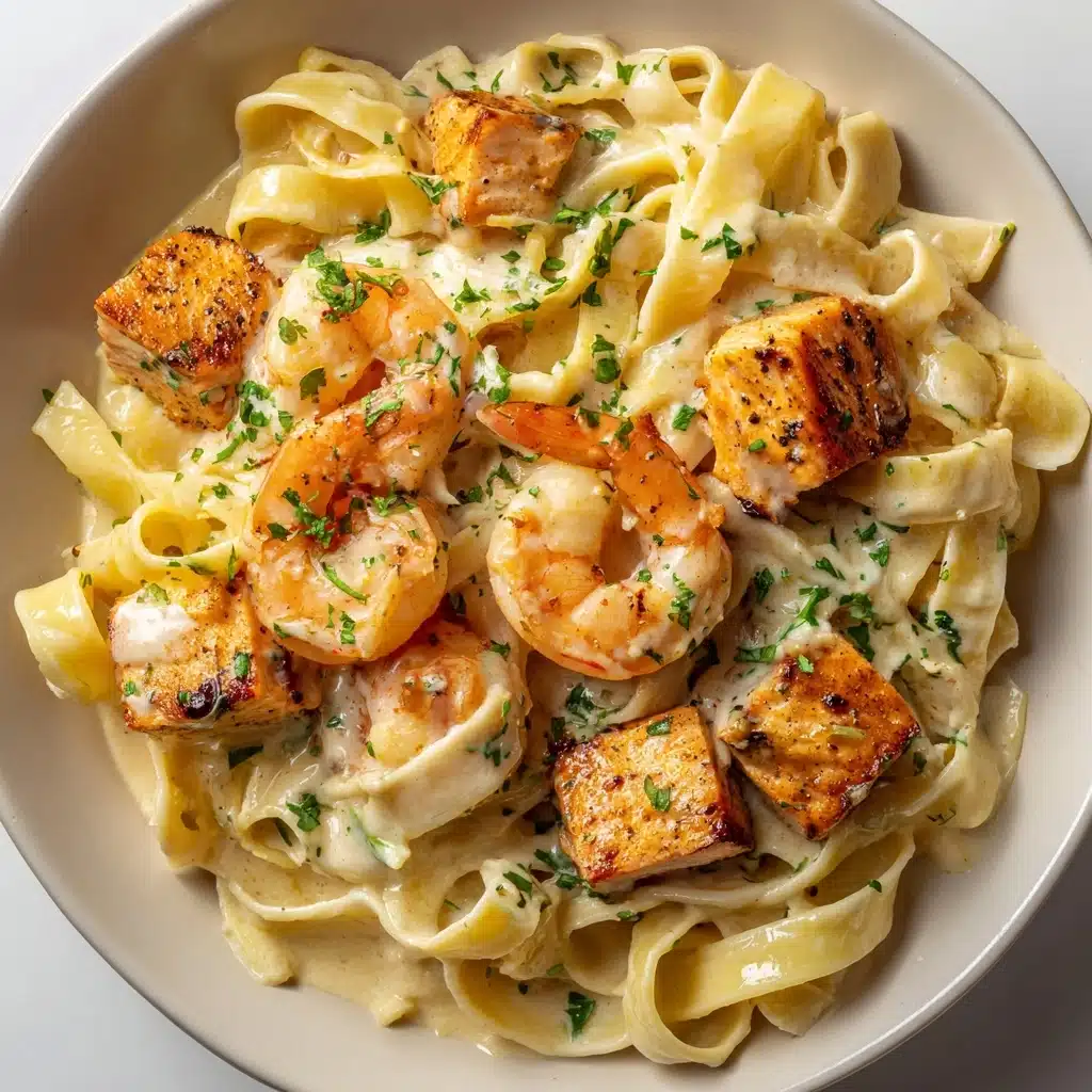 Creamy Salmon and Shrimp Pasta Recipe - Recipe Image