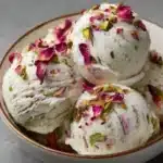 Rose Pistachio Cheesecake Ice Cream Recipe