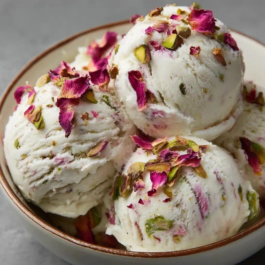 Rose Pistachio Cheesecake Ice Cream Recipe